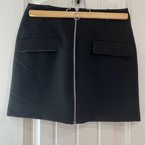 Maje Jeli Zip front mini skirt black